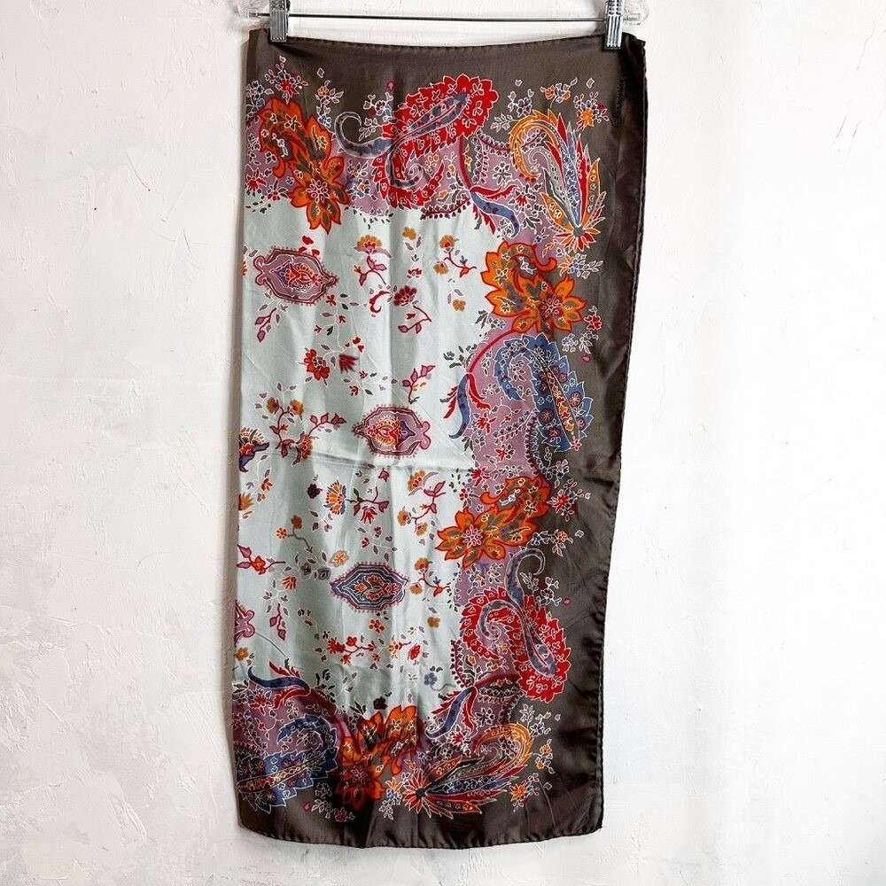 Sanseverino Napoli Silk Scarf Womens Paisly Boho Classic Career Art to Wear
